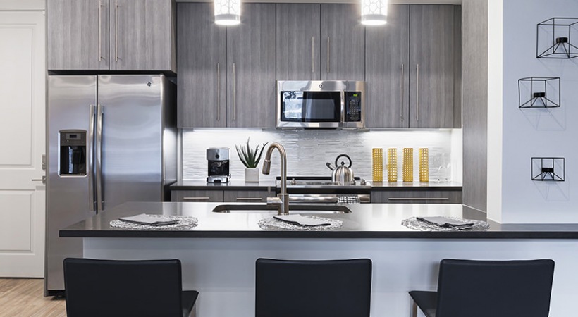 Avanti St. Pete Modern Kitchen With Stainless Steel Appliances | St. Petersburg Apartments