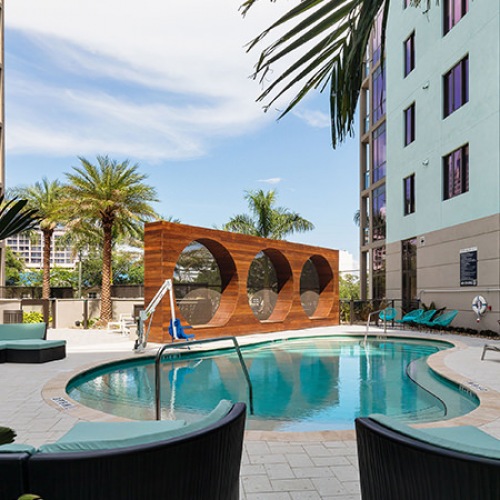 Pool swimming pool with lounge chairs  | Avanti St Pete
